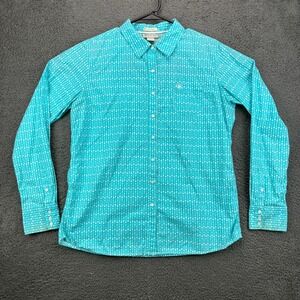 Ariat Women's Turquoise Arrow Print Long Sleeve Button Up Shirt XL TG